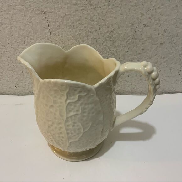 I Godinger & Co Home Essential 7” Embossed Cabbage Leaf Cream Pitcher - Picture 6 of 11